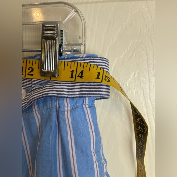 Anthropologie pull on culotte cotton pants Blue Striped - Picture 9 of 12